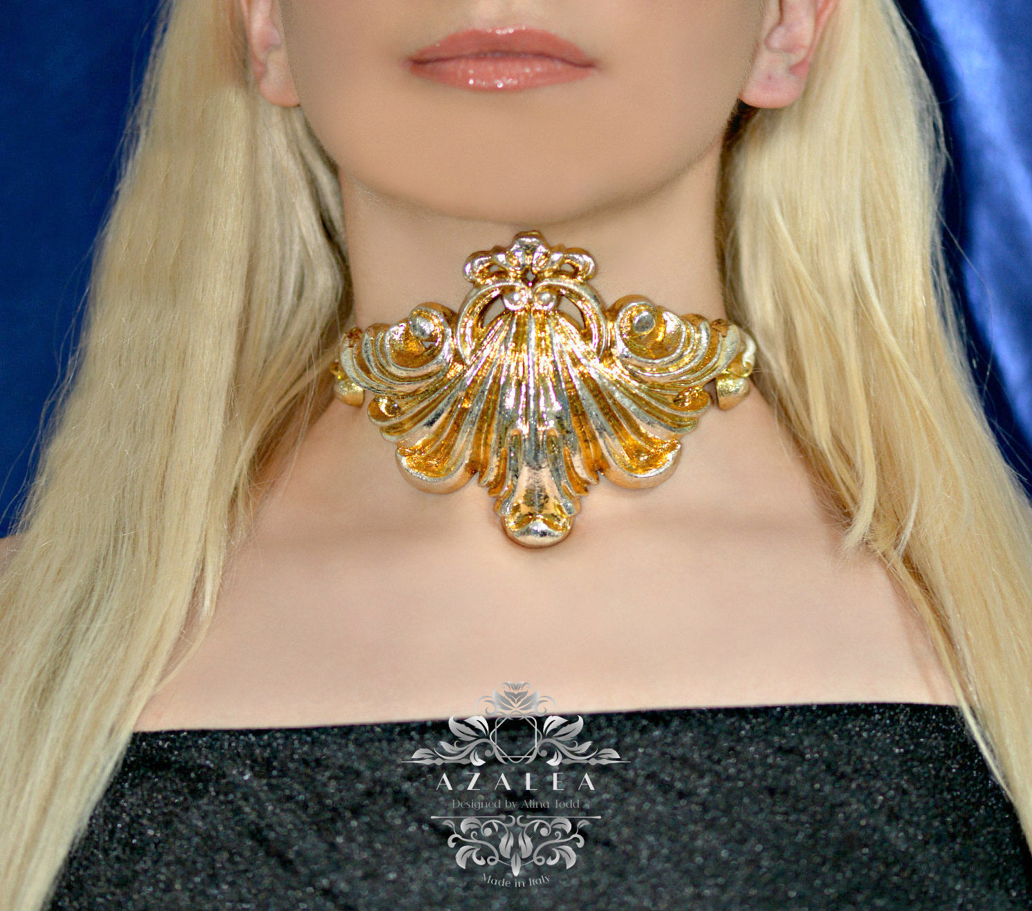 Elegant Golden&champagne  "Millefoglie" necklace