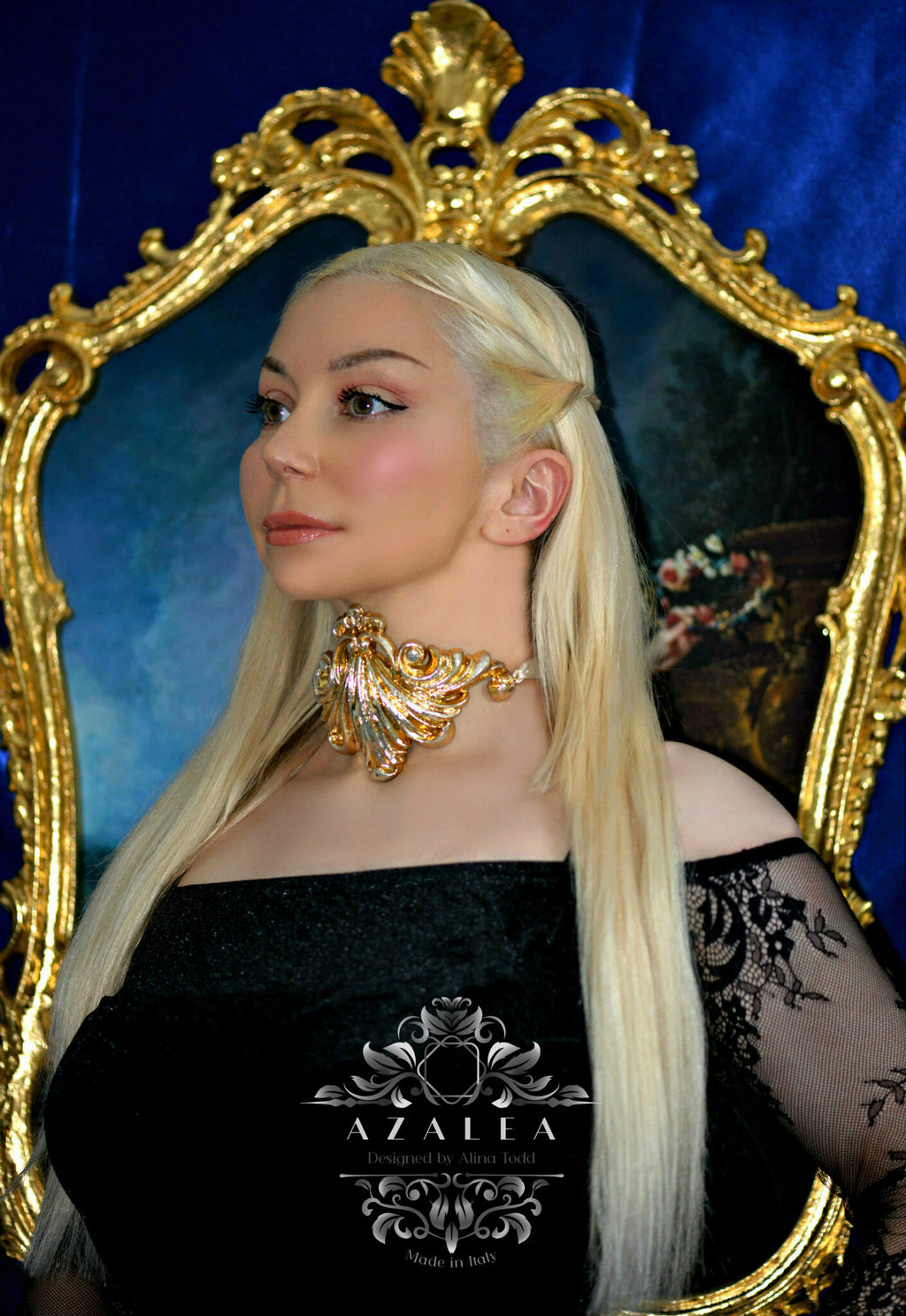 Elegant Golden&champagne  "Millefoglie" necklace