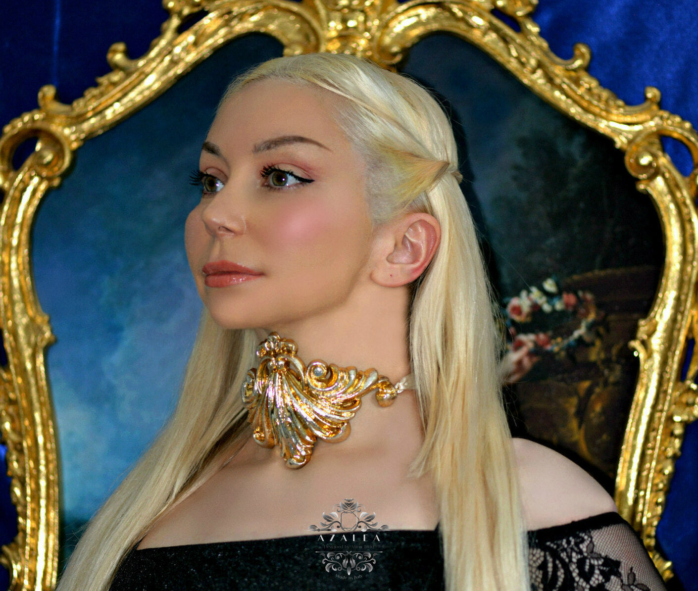 Elegant Golden&champagne  "Millefoglie" necklace