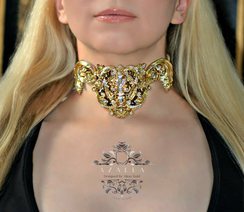 Elegant "gold&champagne" necklace